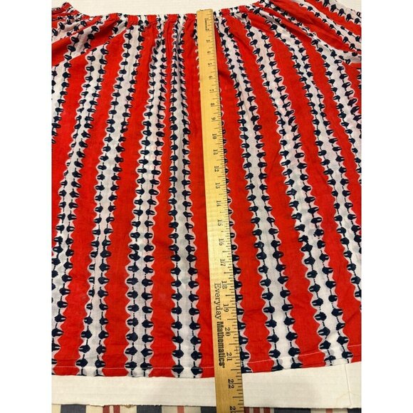 Roller Rabbit 3/4 Sleeve Red White and Blue Baggy Off the Shoulder Blouse Size L - Picture 14 of 16